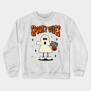 Spooky vibes ghost tshirt design Crewneck Sweatshirt